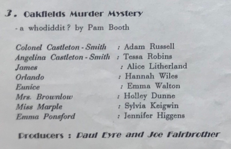 Oakfields Murder Mystery (HYPS) Image